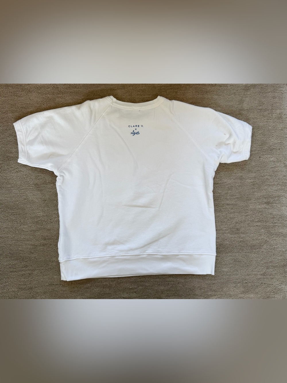 Clare V x Gjusta ‘Liberez Les Sardines’ cotton shirt sleeve sweatshirt - Picture 3 of 7